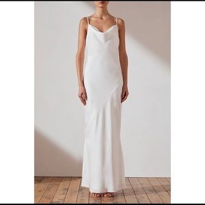 SHONA JOY Cowl Neck Satin Gown IVORY (size 2)